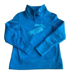 Puma Blue Cowl Neck Fleece Lined Sweatshirt US M